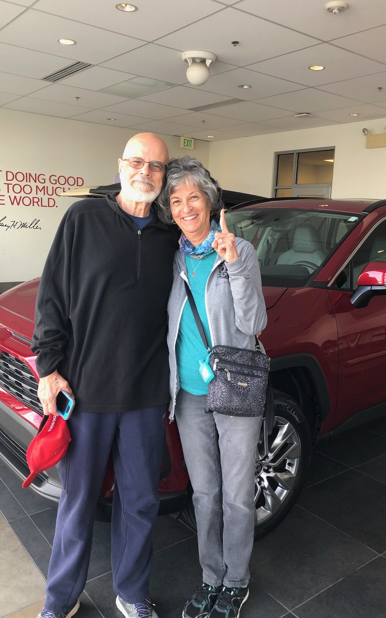 Jannette & Her Husband Taking Delivery Of Their New 2023 Toyota Rav4 Red, Yea!